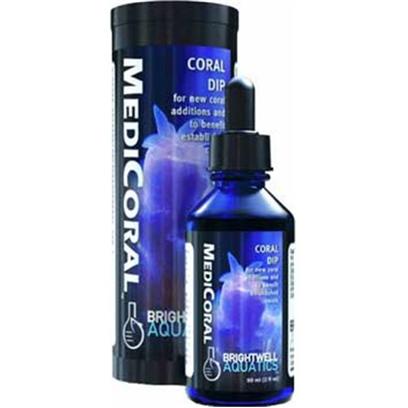 Brightwell Aquatics Presents Brightwell Aquatics (Bwell) Medicoral Dip 1oz 30ml. • Safe for all Varieties of Corals and their Allies, Including Colonial and Solitary Polyps. • Triple-Acting Formulation Provides Short- and Long-Term Benefits to Dipped Corals. • Formulated to Prepare Corals for Addition to a Pre-Existing Aquarium, as Well as to Benefit Corals Showing Signs of Tissue Damage or Degradation. • Gently Oxidizes Areas of Damaged Coral Tissue to Help Halt, or Prevent Onset of, Tissue Degradation. • Discourages Pathogens from Establishing Themselves in Areas of Damaged Tissue. • not a Medication; Contains no Antibiotics or Heavy Metals. • over 50% Stronger than Competing Products. • Formulated by a Marine Scientist. Liquid 30-Ml [34294]