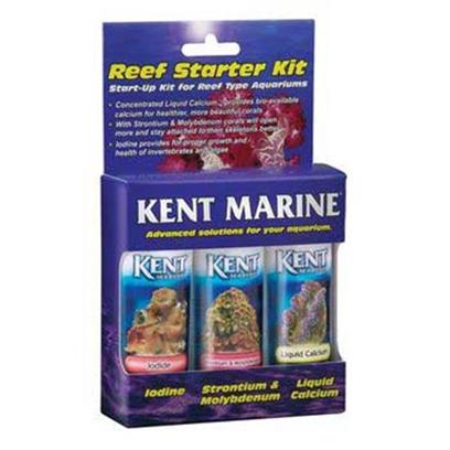 Kent Marine Presents Kent Marine (Kent) Reef Starter Kit 3pcs (3pcs). Kit Contains 1eachiodinestrontium & Molybdenumliquid Calcium 8oz Bottles [34438]