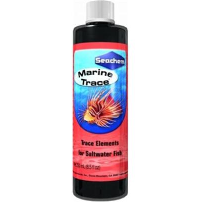 Seachem Laboratories Presents Seachem Marine Trace 250ml. Seachem Marine Trace Supplies a Broad Range of Trace Elements Demonstrated to be Necessary for Proper Fish Health and Growth. Unlike Terrestrial Animals, Fish Obtain Nutrients from Both their Food and Environment. Trace Elements are Normally Depleted by Utilization, Oxidation and Precipitation, Thus it is Important to Restore them on a Regular Basis. Marine Trace Contains only Those Elements Actually Demonstrated to be Required by Fish. [34521]