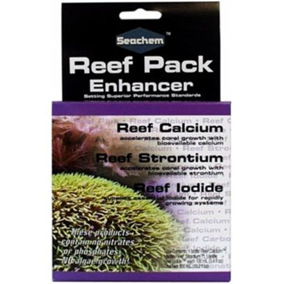 Seachem Laboratories Presents Seachem Reef Enhancers 3pk. Reef Pack Enhancer Provides Those Products that will Enhance and Accelerate Growth in any Reef System (Reef Calcium, Reef Strontium, and Reef Iodide) Reef Calcium is a Concentrated (50,000 Mg/L) Bioavailable Polygluconate Complexed Calcium Intended to Maintain Calcium in the Reef Aquarium without Altering Ph. Polygluconate Complexation Confers Several Benefits it Increases the Bioavailability of the Calcium, it Provides a Rich Source of Metabolic Energy to Help Maintain Peak Coral Growth, and it Prevents Calcium Precipitation/Alkalinity Depletion. Polygluconate Contains no Nitrogen or Phosphorous, Thus it is Biologically Impossible for it to Lead to Algae Growth in a Properly Maintained Reef System. Reef Calcium may be Used Alone to Maintain Calcium but will Provide Enhanced Levels of Coral Growth when Used in Conjunction with an Ionic Calcium Supplement (Reef Complete, Reef Advantage Calcium). Reef Calcium is Intended to Maintain Calcium Levels; if Calcium Becomes Seriously Depleted One should Either Perform a Water Change or Use an Ionic Calcium Supplement to Restore the Depleted Level of Calcium. [34550]