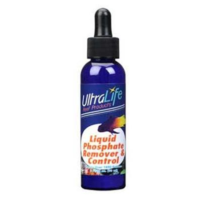 Ultralife Reef Presents Ultra Liquid Phosphate Remover 4oz. Ultralife Liquid Phosphate Remover & Control Safely and Effectively Removes Phosphate (P04) from your Aquarium. Simply Add .25 Ml for Each 8 Gallons of Aquarium Water to Remove 1 Ppm. It is Recommended not to Remove More than 1 Ppm in a 24 Hour Period. To Avoid Tank Cloudiness, Add to a Skimmer or Mechanical Filter Intake. 4oz [34647]