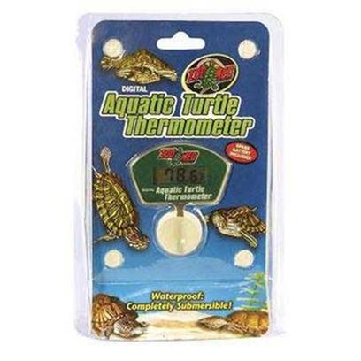 Zoo Med Laboratories Presents Zoo Digital Aqua Turt Therm Aquatic Turtle Thermometer. Waterproof Completely Submersible! Digital Readout Faces Forward in the Tank. Suction Cups to the Glass. Spare Battery Included. [34799]