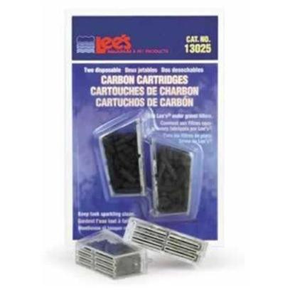 Lee's Presents Lees U.G. Carbon Cartridge-Mini & Standard 2 Pack. Easy to Install Cartridges are Filled with High Grade, Activated Carbon. Use with Lee's under Gravel Filter Elbows. Keeps Tank Sparkling Clean. Packaging 2/Blister Card [34873]