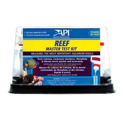 Aquarium Pharmaceuticals Presents Aquarium Pharmaceuticals (Ap) Reef Master Test Kit. Api's Reef Master Test Kit Measures the Most Important Aquarium Levels in a Reef Aquarium. 4 Different Tests Calibrated Specifically for Reef Aquariums are Designed to Protect Reef-Dwellers from Dangerous Water Conditions. Tests Include Calcium, Carbonate Hardness (Kh), Phosphate & Nitrate), 4 Test Tubes, Tray. N/A [35114]