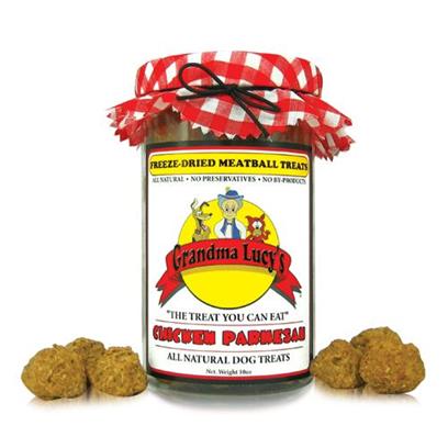 Grandma Lucy's Presents Grandma Lucy's Freeze Dried Meatballs Treats-10oz Chicken Stew. And Cheesesteak. Packed with all the Vitamins and Minerals Needed for a Complete and Balanced Meal, Grandma Lucy's Freeze Dried Meatballs are the Best Thing you can Give for your Pet's Health and Happiness. Grandma Lucy's Freeze Dried Meatballs Cheeseburger Dog Treat 10oz, Grandma Lucy's Freeze Dried Meatballs Chicken Parm Dog Treat 10oz Primary Protein Source Chicken Primary Carb Source Chicken Analysis Crude Protein(Min) . .32% Crude Fat(Min) . .17% Crude Fiber(Max) . .2% Moisture(Max) . 1% Grandma Lucy's Freeze Dried Meatballs Pot Roast Dog Treat 10oz Primary Protein Source Beef Primary Carb Source Beef Analysis Crude Protein (Min)......35% Crude Fat (Min)......17% Crude Fiber (Max).......1% Moisture (Max)......6% Grandma Lucy's Freeze Dried Meatballs Beef/Vegetable Dog Treat 10oz Primary Protein Source Beef Primary Carb Source Beef Grandma Lucy's Freeze Dried Meatballs [35399]