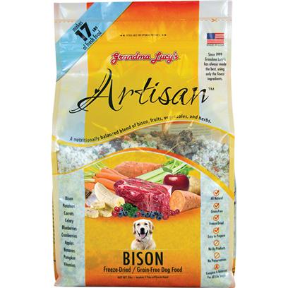 Grandma Lucy's Presents Grandma Lucy's Artisan Grain Free Dry Dog Food-Bison 3lb Bag. Grandma Lucy's Artisan Grain-Free Dog Food is a Complete and Balanced Meal Formulated to Keep Up with your Pet's Nutrient Needs. Designed to Meet the Nutrition Profile Set by the Aafco, Grandma Lucy's Artisan Food is a Sure Way to Give your Pet the Dietary Care he Needs. As a Grain-Free Meal, this Food is Safe and Healthy for Digestion and is Free from Allergens. Plus it is Available in Many Great Flavors Like Chicken, Lamb, Pork, Venison and Bison. For a Great Meal that's Rich in Protein, Grandma Lucy's Artisan Grain Free Dog Food is a Fine Choice that your Pet will Surely Enjoy. [35420]