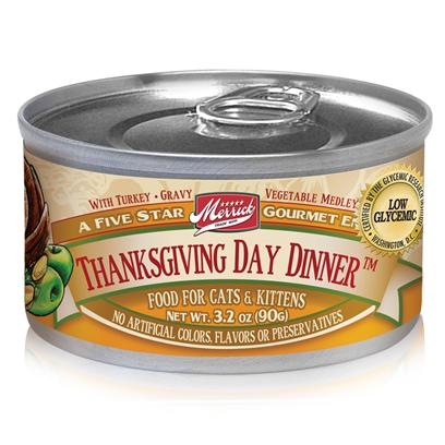 Merrick Pet Care Presents Merrick Thanksgiving Dinner Canned Cat Food 3.2oz can/Case of 24. Merrick Thanksgiving Dinner Canned Cat Food, Made from all-Natural Ingredients, this Meal Ensures your Pet Gets the Best in Healthy Food with its Nutrient Filled Contents. [35697]