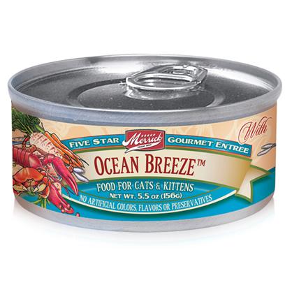 Merrick Pet Care Presents Merrick Ocean Breeze Canned Cat Food 5.5oz can/Case of 24. Nothing Beats the Refreshing Taste of Seafood and your Cat will Love the Taste of Merrick’S Ocean Breeze Canned Cat Food. Featuring all-Natural Ingredients from Ocean Waters, the Rich and Flavorful Blend of Seafood Mixed with Fresh Vegetables is Sure to Entice your Pet’S Appetite and she’Ll Eat her Way to Good Health. With no Added Preservatives or Artificial Coloring, Merrick’S Ocean Breeze Canned Cat Food is Free of Allergens and is Highly Recommended for your Cat. Merrick’S Ocean Breeze is the Perfect Meal for your Cat to Feast On. Primary Protein Source Sardine Primary Carb Source Sardine Analysis Crude Protein (Min.) 9.00% Crude Fat (Min.) 4.00% Crude Fiber (Max.) 1.20% Moisture (Max.) 82.00% Ash (Max.) 1.90% Magnesium (Max.) 0.02% Taurine (Min.) 0.70% [35709]