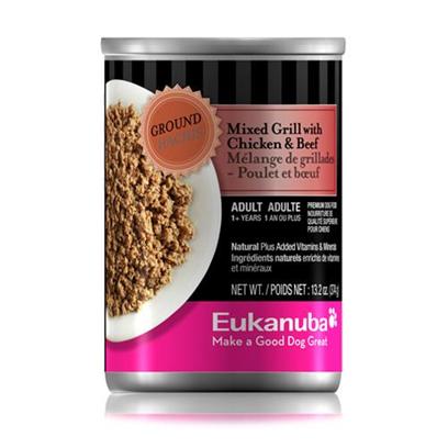 P&G Presents Eukanuba Dog Mixed Grill with Chicken/Beef Canned Food 13.2oz Cans/Case of 12. Eukanuba Dog Mixed Grill with Chicken/Beef Canned Dog Food, Dogs Love the Taste! [35894]