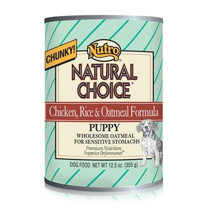 Nutro Presents Nutro Natural Choice Chicken/Rice/Oatmeal Puppy Food 12.5oz Cans/Case of 12. Natural Choice® Wholesome Essentials™ Puppy Chicken, Rice & Oatmeal Formula Premium Ground Puppy Food is Targeted for Dogs Up to 1 Year Old. Our Canned Natural Puppy Food Provides Optimal Nutrition for Proper Development. Linoleic Acid and Zinc Promote Healthy Skin and a Shiny Coat you’Ll Notice. And our #1 Ingredient is Real Chicken, so with its Premium Taste, you’Ll Help your Puppy Grow and Enjoy a Healthy Life. [36025]