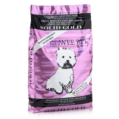 Solid Gold Presents Solid Gold just a Wee Bit Small Breed Adult Dry Dog Food 15lb Bag. Big Flavor and Nutrition for Small Breeds Give your Small Breed Dog an all Natural Meal Packed with Vitamins, Minerals, and Big Bison Flavor! Specially Formulated to Boost Energy and Total Health in Small Dogs, this Holistic Food is Made with Bison, Salmon Meal, Brown Rice, and Barley for a High-Protein, Grain-Free Meal. The Small Kibble Size is Perfect for Small Mouths, and Since just a Wee Bit Adult Small Breed Dry Food is a Certified Complete and Balanced Meal, you’Ll Feel Good Giving it to your Dog. [36134]