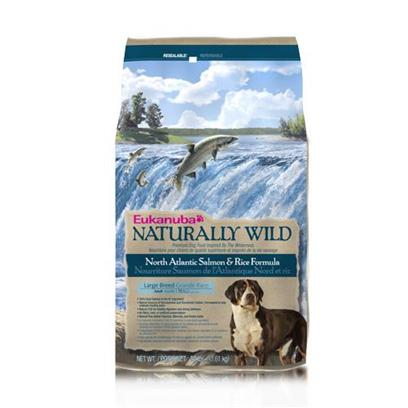P&G Presents Eukanuba Large Breed Dog Naturally Wild Salmon/Rice 30lb Bag. The Arduous Journey Salmon Make to their Spawning Ground Results in a Lean Source of Protein that Nourished Dogs for Centuries. Today, Animal Protein is Still a Nutritional Building Block for Every Body System your Large Breed Dog Has. Inspired by your Dog's Heritage and Nutritional Needs, Eukanuba's Large Breed Adult North Atlantic Salmon and Rice Formula is Made with 100% Natural Salmon as the Number 1 Ingredient to Nourish your Dog how Mother-Nature Intended. She'd also Approve of the Fact that it's a Great Alternative Source of High Quality Protein and Wholesome Grains that Provide Complete and Balanced Nutrition for Large Breed Dogs. Natural Fos (Fructooligosaccharides) Works in your Dog's Digestive Tract to Support Strong Defenses. Natural Fish Oil Provides Omega-3 Fatty Acids for Healthy Skin and Coat. These Nutrients also Help Support the Immune System.The Eukanuba 3d Dentadefense Kibbles Brush Teeth Reducing Plaque, and they have Micro-Cleansing Crysals to Reduce Tartar Build-Up... Keeping Teeth Healthy. Just Like you, your Dog can Benefit from Preventative Measures to Help Keep Teeth and Gums Healthy Like Prefessional Check-Ups and Cleaning by your Vet, Daily Brushing and Diets and Treats that Offer Extra Cleaning Benefits Like Eukanuba 3d Dentadefense. [36300]