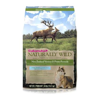 P&G Presents Eukanuba Large Breed Dog Naturally Wild Venison/Potato 30lb Bag. The Gorgeous yet Rugged Landscape of New Zealand Yields Fit and Healthy Wildlife that Dogs Lived off of for Eons. Today, Animal Protein is Still a Nutritional Building Block for Every Body System your Large Breed Dog Has. Inspired by your Dog's Heritage and Nutritional Needs, Eukanuba's Large Breed Adult New Zealand Venison and Potato Formula is Made with 100% Real Venison as the Number 1 Ingredient to Nourish your Dog how Mother-Nature Intended. She'd also Approve of the Fact that it's a Great Alternative Source of High Quality Protein and Wholesome Grains that Provide Complete and Balanced Nutrition for Large Breed Dogs. Natural Fos (Fructooligosaccharides) Works in your Dog's Digestive Tract to Support Strong Defenses. Natural Fish Oil Provides Omega-3 Fatty Acids for Healthy Skin and Coat. These Nutrients also Help Support the Immune System.The Eukanuba 3d Dentadefense Kibbles Brush Teeth Reducing Plaque, and they have Micro-Cleansing Crysals to Reduce Tartar Build-Up... Keeping Teeth Healthy. Just Like you, your Dog can Benefit from Preventative Measures to Help Keep Teeth and Gums Healthy Like Prefessional Check-Ups and Cleaning by your Vet, Daily Brushing and Diets and Treats that Offer Extra Cleaning Benefits Like Eukanuba 3d Dentadefense. [36301]