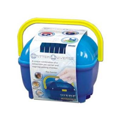 Ware Manufacturing Presents Critter Universe Cage Top Transporter. Unique Combination of Carrier and Cage Top Petting Chamber. Perfect Interactive Zone for Training and Treating. 7"W X 4.75"D X 6.75"H 0.35lbs [36375]