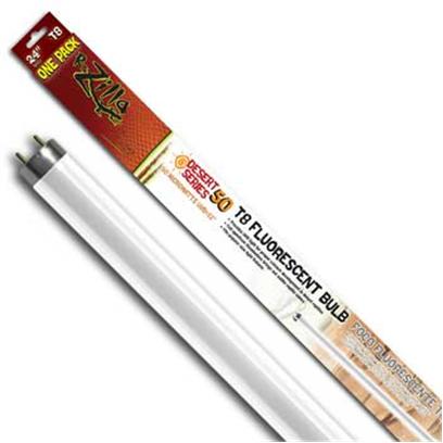 R-Zilla Presents Desert Flo Bulb 17w 24' T8. Delivers Uvb Light Levels Essential for Desert Reptile Health Full-Spectrum Illumination Accents Subtle Pet Colors Styles to Fit Fluorescent, Incandescent Light Fixtures Bring a Ray of Desert Sunshine to Arid Reptile Habitats when it Comes to the Bone Health of a Desert Reptile, the Extra Daily Dose of Uvb Light Provided by a Desert 50 Bulb (50 Microwatts Per Second/Cm2) is as Essential as Proper Food and Water for Long Term Strength. The Desert 50 Family of Bulbs also Provide Needed Uva Light, Plus Visible-Spectrum Illumination that Makes Skin Coloration More Vivid and Viewable. Get all this in a Family of High-Efficiency Bulbs Designed to Fit Most Major Fluorescent Fixture Types (Compact, T5 and T8). Incandescent Lamp Users also have the Option of a Coil Bulb that Screws into a Standard Light Socket. Desert 50 Bulbs are Designed for 3500 Hours or Twelve Full Months of Average Use. Size-17 Watt T8 24 Inch / Dimensions-L29.50 W2.00 H1.37 [36421]