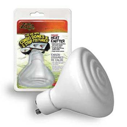 R-Zilla Presents R-Zilla (Rzil) Ceramic Heat Emitter 75 Watts. Penetrating Heat Needed by Cold-Blooded Reptiles Zero Light Emission - Perfect for Day or Night Higher Heat, Longer Life than Light Bulbs Deep Down Warmth that Keeps Reptiles at their Active Best if Reptiles Could Talk, They'd Heartily Endorse the Satisfying Heat Output of Ceramic Heat Emitters. It's a Heat which Warms the Pet Rather than the Terrarium, and Leads to a Higher Level of Activity and Greater all-Around Health. The Emitter Generates no Residual Light, so it Won't Interrupt Sleep Patterns. The Durable Ceramic Design Outperforms Incandescent and Halogen Heat Bulbs in Both Heat Output and Working Life. A Tough Ceramic Shell Protects Pets and Owners from Accidental Breakage. Size-50 Watt / Dimensions-L5.37 W3.50 H7.75 [36572]