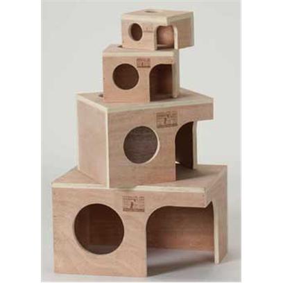 Prevue Presents Wooden Mouse Hut Hideout 5x4x3. Solid Wood Hut Provides Additional Space for Mice to Hide, Play and Sleep. [36881]