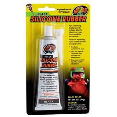 Zoo Med Laboratories Presents Black Silicone Rubber Dealant 3oz Tube. For Attaching Backgrounds, Ledges, Plastic Plants or Vines in Naturalistic Terrariums. Also for Repairing Leaks in Terrariums or Aquariums [36915]