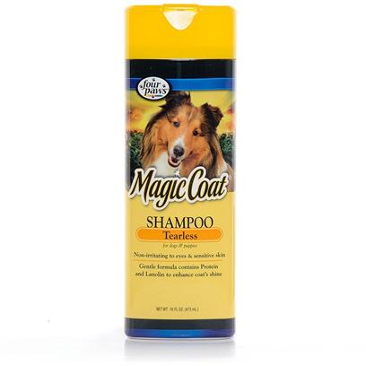 Four Paws Presents Magic Coat Protein Tearless Shampoo. Will not Irritate Eyes or Sensitive Skin. Gentle Formula Contains Protein and Lanolin to Repair Damage and Enhance Shine. [37027]
