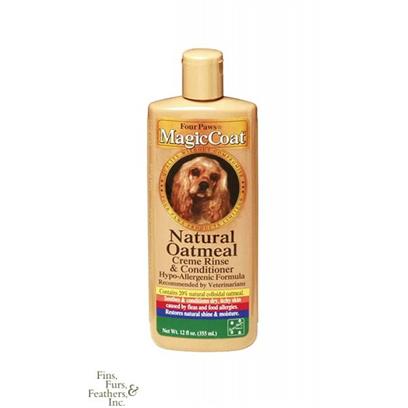 Four Paws Presents Magic Coat Oatmeal Creme Rinse 16oz. Recommended by Veterinarians. Soothes and Conditions Dry, Itchy Skin Caused by Flea and Food Allergies. Contains Natural Colloidal Oatmeal. Will Help Relieve all Matting and Tangle Problems your Pet may Have. Your Pet's Coat will be Left with a Healthy and Natural Shine. [37037]