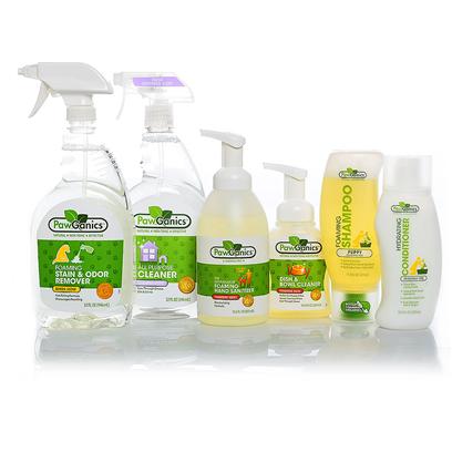 Pawganics Presents Pawganics Puppy Essential Savings Bundle Essentials Package. Puppies are as Fragile as they are Adorable. This Bundle of Perfect-for-Puppy Products from Pawganics will Keep your Puppy Clean, Safe and Healthy. From Shampoo and Conditioner to all Purpose Cleaner and Hand Sanitizer, we have Everything you and your Puppy Need. Our Puppy Essential Savings Bundle Includes · Pawganics all Purpose Cleaner O Pawganics all-Purpose Household Cleaner Utilizes Natural, Non-Toxic Ingredients that Perform as Well as Conventional Cleaners. Safe for Use on any Hard Surface Throughout your Home. Works Great on Kennels, Crates, in the Car, Etc. · Pawganics Foaming Stain & Odor Remover O Pawganics Foaming Stain & Odor Remover Fights Tough Pet Accidents and Smells Natural. Our Powerful Instant Foaming Formula Penetrates Deep Down and Eliminates the Worst of Smells, Helping to Discourage your Pet from Resoiling. · Pawganics Foaming Shampoo Puppy Formula O the Days of Struggling with a Wet Dog, Bulky Bottles of Shampoo and Hard to Rinse Formulas are Over! Pawganics Foaming Shampoo Revolutionizes Bath Time with its Exclusive, One-Handed Foaming Applicator. Simply Pop Open and Apply the Perfect Amount of Shampoo Right where it's Needed. The Clean Rinsing Formula Requires Less Water and Won't Leave any Residue Behind. Follow with Pawganics Hydrating Conditioner for a Smooth, Shiny Coat. Pawganics Puppy Shampoo's Unique Instant Foam Delivery System Allows for Quick, Easy and Uniform Application. Our Natural, Plant-Based Formula is on-Toxic and Hypoallergenic, and Leaves Puppy's Delicate Coat Soft and Fluffy. The Fragrance Free Shampoo is also Tearless. · Pawganics Hydrating Conditioner O Pawganics Hydrating Conditioner Moisturizes and Protects your Pets Coat Leaving it Super Soft and Shiny. Specially Formulated with Natural Plant-Based Ingredients which are Gentle and Non-Toxic. Our Hydrating Formula Nourishes the Skin and Coat Helping to Eliminate Mats and Tangles. · Pawganics Foaming Hand Sanitizer O Pawganics Alcohol Free Foaming Hand Sanitizer Effectively Kills 99.9% of Germs on Hands without the Use of Harsh Alcohol, which can be Dangerous to Both Pets and their Owners. Perfect for Walks, in the Car and all Around the House.- Alcohol Free - Kills 99.9 % of Germs- Fragrance Free - 2x the Use of Gels O · Pawganics Dish & Bowl Soap O Pawganics Foaming Dish & Bowl Soap Provides Natural Cleaning Power with a Unique Foaming Applicator that Reduces the Amount of Both Soap and Water yet Cleans as Well as Conventional Gel Based Liquid Soap. Safe to Use on Stainless Steel, Ceramic or Plastic Bowls and Automatic Watering Devices. [37042]