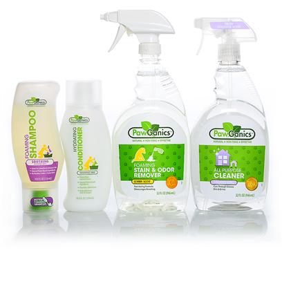 Pawganics Presents Pawganics Double Value Sale Soothing Package. What's Better than Buying One Great Natural Cleaning Product (Safe for your Pets and Whole Family!) and Getting One Free? Buying Two, Getting Two Free, and in just One Click. These Buy 2, Get 2 Free Bundles are the Perfect Way to Get to Know Pawganics at a Great Price. Pawganics Double Value Soothing Formula Sale Includes Pawganics Foaming Shampoo Soothing Formula Pawganics Hydrating Conditioner · Pawganics Foaming Stain & Odor Remover · Pawganics all Purpose Cleaner Pawganics Double Value Puppy Formula Sale Includes · Pawganics Foaming Shampoo Puppy Formula Pawganics Hydrating Conditioner · Pawganics Foaming Stain & Odor Remover · Pawganics all Purpose Cleaner Pawganics Double Value Oatmeal Formula Sale Includes · Pawganics Foaming Shampoo Oatmeal Formula Pawganics Hydrating Conditioner · Pawganics Foaming Stain & Odor Remover · Pawganics all Purpose Cleaner Product Descriptions Pawganics Foaming Shampoo Soothing Formula · the Days of Struggling with Wet Dogs, Bulky Bottles of Shampoo and Hard to Rinse Formulas are Over! Pawganics Foaming Shampoo Revolutionizes Bath Time with its Exclusive, One-Handed Foaming Applicator. Simply Pop Open and Apply the Perfect Amount of Shampoo Right where it's Needed. The Clean Rinsing Formula Requires Less Water and Won't Leave any Residue Behind. Formulated with Natural Plant-Based Ingredients, which are Non-Toxic and Hypoallergenic, Pawganics Gentle Formula Moisturizes and Soothes your Pet's Sensitive and Irritated Skin, Leaving Behind a Fresh Lavender Scent. Pawganics Foaming Shampoo Puppy Formula · the Days of Struggling with a Wet Dog, Bulky Bottles of Shampoo and Hard to Rinse Formulas are Over! Pawganics Foaming Shampoo Revolutionizes Bath Time with its Exclusive, One-Handed Foaming Applicator. Simply Pop Open and Apply the Perfect Amount of Shampoo Right where it's Needed. The Clean Rinsing Formula Requires Less Water and Won't Leave any Residue Behind. Follow with Pawganics Hydrating Conditioner for a Smooth, Shiny Coat. Pawganics™ Puppy Shampoo's Unique Instant Foam Delivery System Allows for Quick, Easy and Uniform Application. Our Natural, Plant-Based Formula is on-Toxic and Hypoallergenic, and Leaves Puppy's Delicate Coat Soft and Fluffy. The Fragrance Free Shampoo is also Tearless. Pawganics Foaming Shampoo Oatmeal Formula · the Days of Struggling with Wet Dogs, Bulky Bottles of Shampoo and Hard to Rinse Formulas are Over! Pawganics Foaming Shampoo Revolutionizes Bath Time with its Exclusive, One-Handed Foaming Applicator. Simply Pop Open and Apply the Perfect Amount of Shampoo Right where it's Needed. The Clean Rinsing Formula Requires Less Water and Won't Leave any Residue Behind. Pawganics Oatmeal Shampoo's Unique Instant Foam Delivery System Allows for Quick, Easy and Uniform Application. This Oatmeal Protein Formula Moisturizes Dry and Itchy Skin Leaving your Pet's Coat Soft and Silky. Formulated with Natural Plant-Based Ingredients our Soothing Shampoo is Non-Toxic and Hypoallergenic, Offering a Wonderful Vanilla Scent. Pawganics Hydrating Conditioner · Pawganics Hydrating Conditioner Moisturizes and Protects your Pets Coat Leaving it Super Soft and Shiny. Specially Formulated with Natural Plant-Based Ingredients which are Gentle and Non-Toxic. Our Hydrating Formula Nourishes the Skin and Coat Helping to Eliminate Mats and Tangles. Pawganics Foaming Stain & Odor Remover · Pawganics Foaming Stain & Odor Remover Fights Tough Pet Accidents and Smells Natural. Our Powerful Instant Foaming Formula Penetrates Deep Down and Eliminates the Worst of Smells, Helping to Discourage your Pet from Resoiling. Pawganics all Purpose Cleaner · Pawganics all-Purpose Household Cleaner Utilizes Natural, Non-Toxic Ingredients that Perform as Well as Conventional Cleaners. Safe for Use on any Hard Surface Throughout your Home. Works Great on Kennels, Crates, in the Car, Etc. [37047]