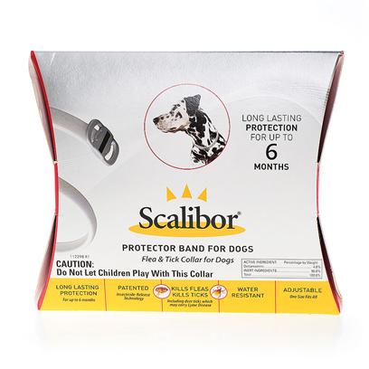 Merck & Co Presents Scalibor Protector Band for Dogs One Size Fits All. Sold Exclusively through Veterinarians Directions for Use Tighten Band Until Two Fingers can Fit Snugly under Band Buckle and Check that it is Secure Trim off Excess Leaving Two Inches Beyond the Buckle Wash Hands with Soap and Water [37132]