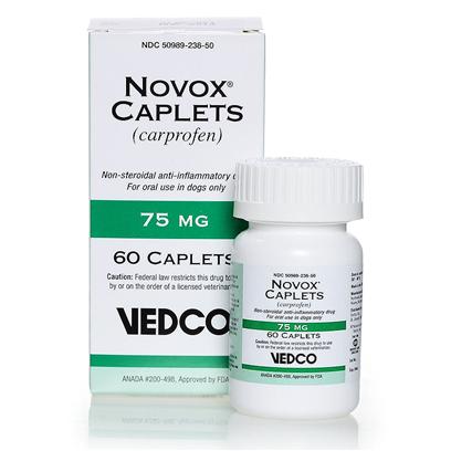 Buy Novox Caplets products including Novox Caplets 75mg (Carprofen) Per Caplet, Novox Caplets (Carprofen) 75mg Per Caplet, Novox Caplets (Carprofen) 100mg Per Caplet, Novox Caplets (Carprofen) 25mg Per Caplet Category:Arthritis Price: from $0.89