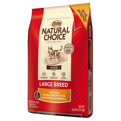 Nutro Presents Nutro Natural Choice Large Breed Senior Chicken Meal Whole Brown Rice & Oatmeal Formula 35lb Bag. For a Senior Large Breed Dog, Premium Food that Supports a Healthy Heart and Strong Bones is Essential. Nutro's Senior Support System Formula in Natural Choice Large Breed Senior Dog Food Contains Antioxidants to Maintain Immunity, Omega-3 Fatty Acids for Joint Health and Natural Sources of Amino Acids to Support Heart Health. This Natural Senior Dog Food Uses U.S.-Farm-Raised Chicken for a Great Taste, and Natural Whole Grains Help Nourish a Healthy Digestive System. And Even though your Dog is Older, they can Still have a Healthy, Shiny Coat with an Omega-6 Fatty Acid (Linoleic Acid), Zinc and B Vitamins. So no Matter the Age of your Senior Dog, they can Enjoy Life to the Fullest. [37422]