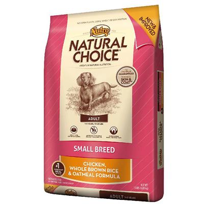 Nutro Presents Nutro Natural Choice Small Breed Adult Chicken Whole Brown Rice & Oatmeal Formula Dog Food 15lb Bag. Nutro Natural Choice Small Breed Adult Chicken, Whole Brown Rice & Oatmeal Formula Dog Food. Small Breed Puppies have Higher Metabolisms, Sensitive Skin, Developing Teeth and are Often Finicky Eaters. They Require the Right Energy and Nutrients from their Food in Order to Support Rapid Growth. Because Finding the Right Food is Crucial to their Overall Development, we’Ve Formulated a Natural Diet for their Specific Needs. Made with Real, Farm-Raised Chicken, this Healthy, Natural Small Breed Puppy Food Contains Targeted Levels of Protein, Dha, Minerals, and the Right Balance of Calcium and Phosphorus. Its Unique Kibble Shape is Designed to Reduce Tartar and Plaque Buildup. Plus, our Natural Puppy Food Never Uses Artificial Colors, Flavors or Preservatives and is Packed with a Taste your Small Breed Puppy will Enjoy. [37448]