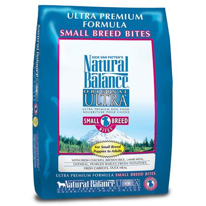 Natural Balance Presents Natural Balance Original Ultra Premium Small Breed Bites™ Dry Dog Formula 12.5lb Bag. Natural Balance Original Ultra Premium Small Breed Bites Dry Dog Food is our Special Formula Made Specifically for Small Breed Dogs and Puppies!This Premium Formula is Complete and Balanced for all Breeds and Life Stages from Puppies to Adults. Since Digestion Begins in the Mouth, Smaller Kibble is Designed to Accommodate the Unique Needs of your Small Breed Dog. Every Bite is Packed with Flavor, Rich in Nutrients and Easy for your Four Legged Friend to Digest. [37492]
