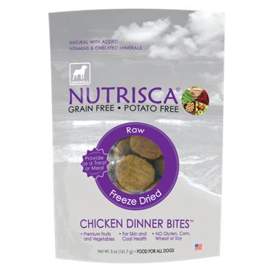 Dogswell Presents Dogswell Nutrisca Freeze Dried Chicken Dinner Bites 14oz Bag. Nutrisca Freeze Dried Chicken Bites are a Convenient Way to Feed a Raw Diet that Provides Balanced Nutrition to your Dog. Fresh Chicken is the Number One Ingredient and Provides an Optimal Source of Protein and Amino Acids Essential for Muscle Development. Chickpeas and Peas are Included as Excellent Sources of Protein, Fiber and Folic Acid. And because these Ingredients are Low Glycemic, they Provide Better Digestibility for Sustained Energy. Cranberries and Apples Provide Antioxidants, which Help to Fight Toxins in the Body. And Since this Formula is Approved for all Lifestages, your Dog can Enjoy this Food for Life. [37684]