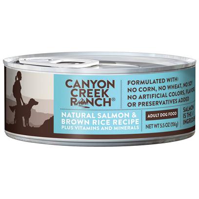 Purina Presents Canyon Creek Ranch Adult Dog Natural Salmon & Brown Rice Recipe 5.5oz-Case of 24. Cany Creek Ranch Adult Dog Natural Salmon & Brown Rice Recipe is a Natural Canned Dog Food that is Tasty, Wholesome and Formulated to Help Keep your Dog Healthy and Strong. [37833]