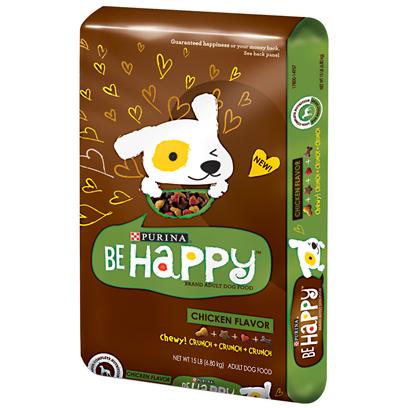 Purina Presents Purina be Happy Chicken Flavor Dry Dog Food 15lb Bag. Purina be Happy Chicken Flavor is Formulated to Meet the Nutritional Levels Established by the Aafco Dog Food Nutrient Profiles for Maintenance of Adult Dogs. There is a Mix of Crunchy Kibble and Tender Chewy Bites, that Provides a Delicious Way to Give your Adult Dog the 100% Complete Nutrition he or she Needs. This Includes Healthy Immune System; Energy; Vision; Muscles; Skin and Coat; and Strong Bones and Teeth. [37867]