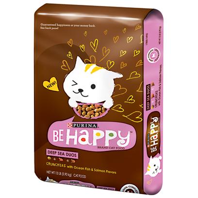 Purina Presents Purina be Happy Deep Sea Duos Dry Cat Food 13lb Bag. Purina be Happy Fish Flavor Dry Cat Food is More than a Cat Food--It's a Life Philosophy. And One which Cats Take to Heart. After all, have you Ever Met a Cat that Did Anything...Anything...That Didn't Bring them Happiness? Didn't Think So. Helps Support Whisker-to-Tail Good Health Including Healthy Immune System, Strong Bones & Teeth, Healthy Skin & Coat, Healthy Energy, Health Vision, Healthy Muscles. Purina be Happy Deep Sea Duos is Formulated to Meet the Nutritional Levels Established by Aafco Cat Food Nutrient Profiles for all Life Stages. - 100% Complete Nutrition [37868]