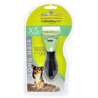 Buy Furminator Deshedding Tool Long Hair Xsmall-Up to 10 Lbs we all Love our Pets. But the Shedding is Something we can do Without! The Furminator Deshedding Tool Reduces Shedding Up to 90%, Keeping your Pet's Coat Trim and Healthy, and Thus Keeping your Clothes, Carpets and Furniture Cleaner. Shedding is Natural and there's no Way to Eliminate It. But there is a Better Way than Constantly Vacuuming and Scrubbing Hair off your Floor, Furniture, Clothing and Car Seats. The Different Sized Deshedding Tools are Designed for Different Sized Dogs, Making your Grooming Experience Customized and Optimized. [38068]