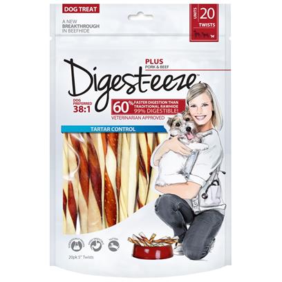 Digest-eeze Rawhide Pork & Beef Twists