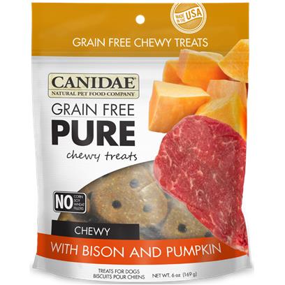 Canidae Grain Free PURE Chewy Treats with Bison and Pumpkin Dog Treats