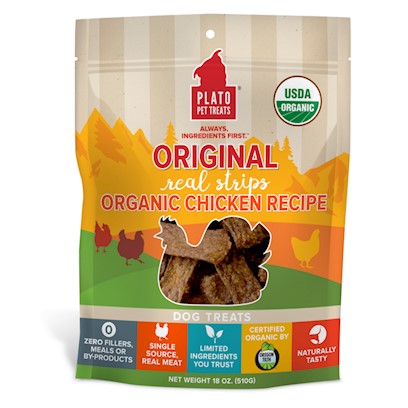 Plato Organic Chicken Strips Dog Treats