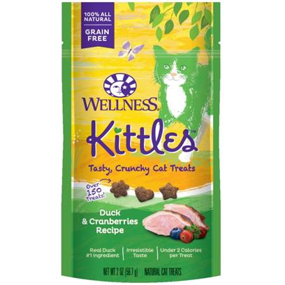 Wellness Kittles Grain Free Duck and Cranberries Recipe Crunchy Cat Treats