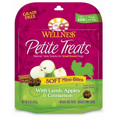 Wellness Petite Treats Grain Free Natural Soft Mini-Bites Lamb, Apples and Cinnamon Recipe Small Dog Treats