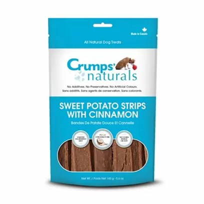 Crumps Naturals Sweet Potato Strips with Cinnamon and Citrus Fibre Dog Treats