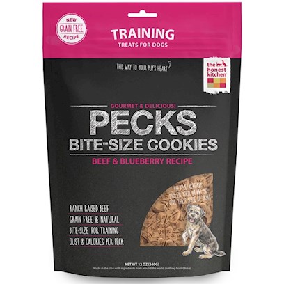 The Honest Kitchen PECKS Grain Free Beef and Blueberry Cookie Treats for Dogs