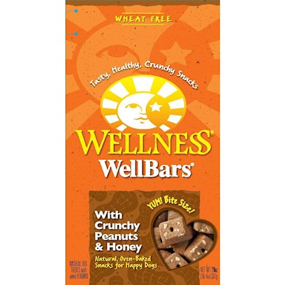 Wellness Wellbars Natural Oven Bakes Grain Free Peanuts and Honey Biscuits Dog Treats