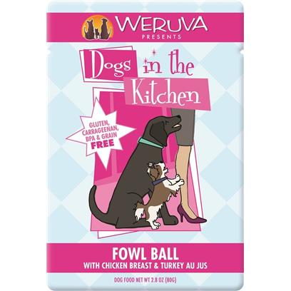 Weruva Dogs in the Kitchen Fowl Ball Grain Free Chicken and Turkey Dog Food Pouch