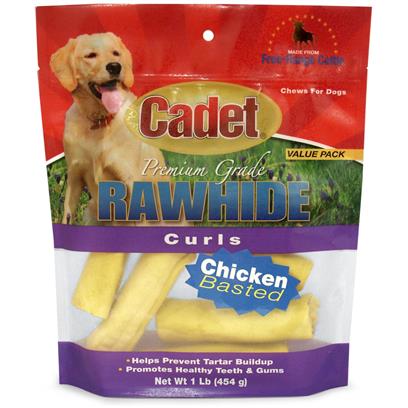 Cadet Rawhide Chicken Flavor Curls for Dogs