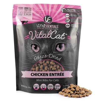 Vital Essentials Freeze Dried Grain Free Chicken Mini Nibs Entree for Cats Food