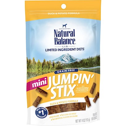 Natural Balance L.I.T. Limited Ingredient Treats Mini Jumpin' Stix Duck and Potato Formula Dog Treats