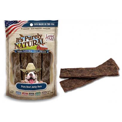 Loving Pets It's Purely Natural Pure Beef Jerky Bars Dog Treats