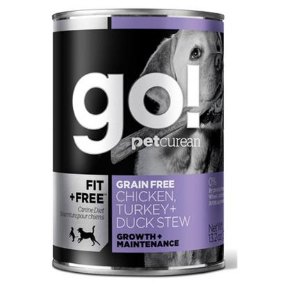 Petcurean Go! Fit and Free Grain Free Chicken Turkey and Duck Stew Canned Dog Food